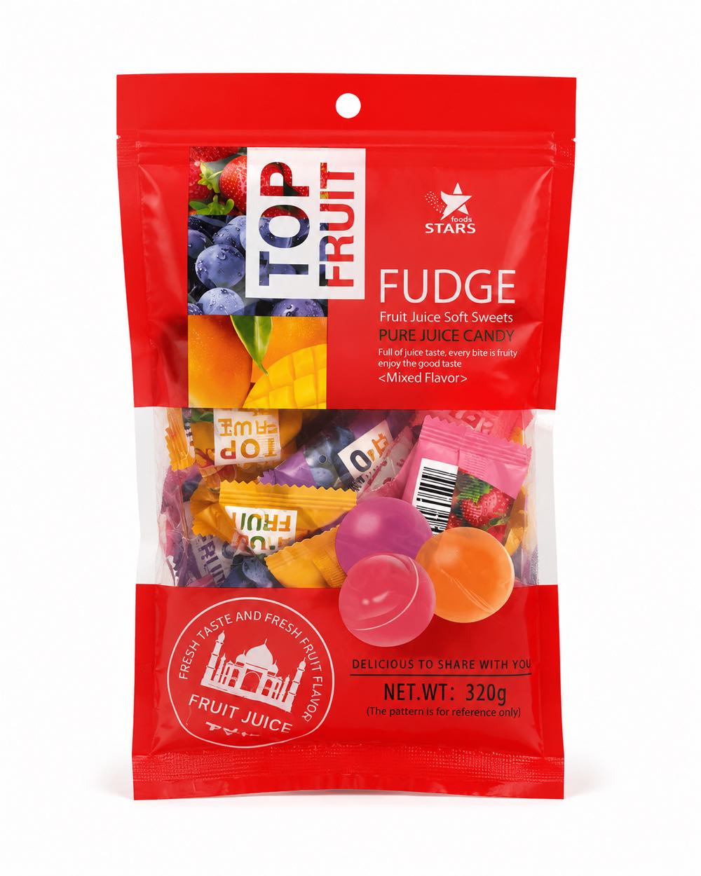 آبنبات میوه‌ای Top Fruit Fudge | آبنبات نرم میکس طعم خارجی