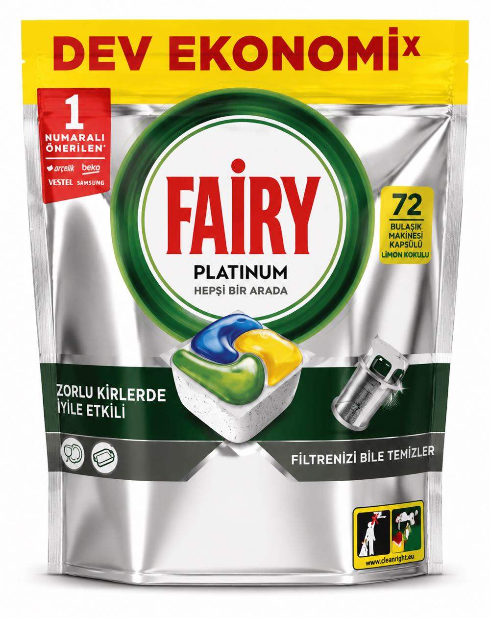 قرص ماشین ظرفشویی فیری 72عددی Fairy Platinum