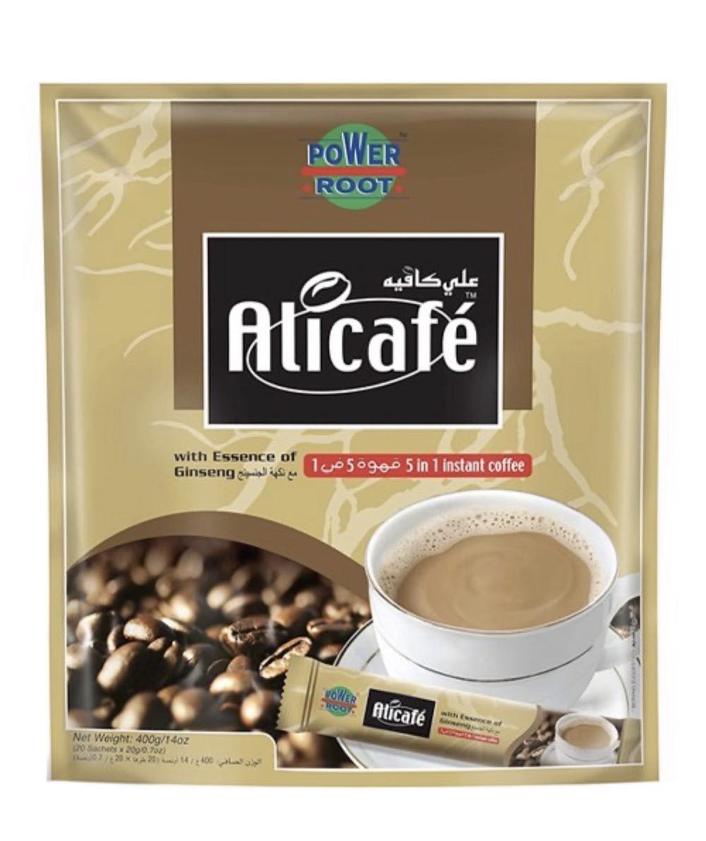 علی کافه طلایی جینسینگ دار بسته 20عددی Alicafe