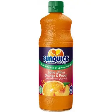 شربت-سان-کوئیک-با-طعم-هلو-و-پرتقال-840-میل-Sunquick-Orange-Peach-Concentrate-Drink-1 شربت سان کوئیک با طعم هلو و پرتقال 840 میل Sunquick Orange & Peach - تصویر 1